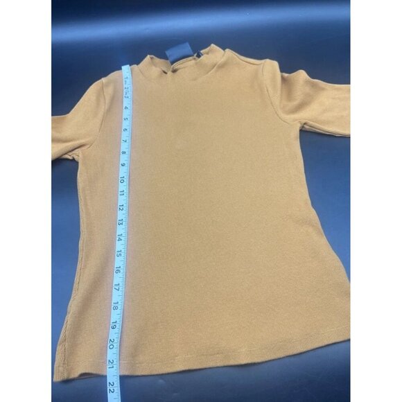 Maeve Anthropologie Womens Orange Short Sleeve Ribbed Top Blouse Sz XS - Picture 8 of 8